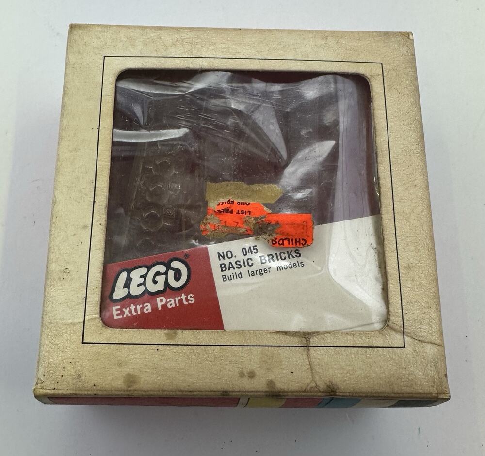 Vintage 1969 LEGO Samsonite Set 045-2 Assorted Parts Clear Bricks w Base